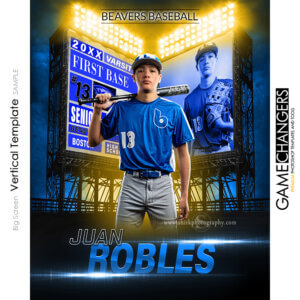 Big Screen Baseball Photoshop Template Digital Background Sports Team Game Changers Shirk Photography