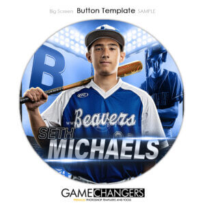 Big Screen baseball Button Photoshop Template Digital Background Sports Team Game Changers Shirk Photography
