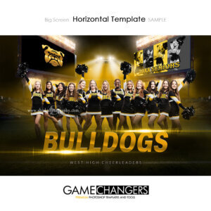 Big Screen Cheer Photoshop Template Digital Background Sports Team Game Changers Shirk Photography