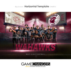Big Screen Football Photoshop Template Digital Background Sports Team Game Changers Shirk Photography
