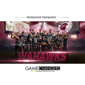 Big Screen Football Photoshop Template Digital Background Sports Team Game Changers Shirk Photography