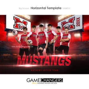 Big Screen Soccer Photoshop Template Digital Background Sports Team Game Changers Shirk Photography