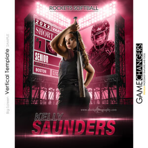Big Screen Softball Photoshop Template Digital Background Sports Team Game Changers Shirk Photography