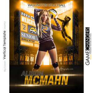 Big Screen Volleyball Photoshop Template Digital Background Sports Team Game Changers Shirk Photography