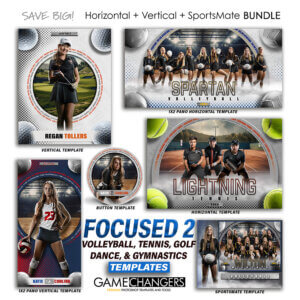 Alternative view of Focused 2 (Volleyball - Tennis - Golf - Dance - Gymnastics) Photoshop Templates + Tutorials