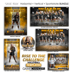 Alternative view of Rise To The Challenge Volleyball Photoshop Templates + Tutorials