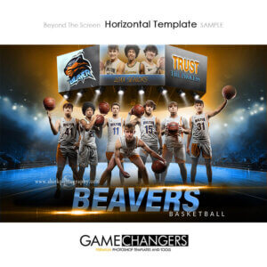 Beyond The Screen Basketball Horizontal Photoshop Template Digital Background Sports Team Game Changers Shirk Photography