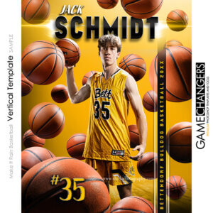 Make It Rain Basketball Vertical Photoshop Template Digital Background Sports Team Game Changers Shirk Photography