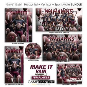Alternative view of Make It Rain Football Photoshop Templates + Tutorials