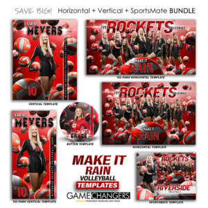 Alternative view of Make It Rain Volleyball Photoshop Templates + Tutorials