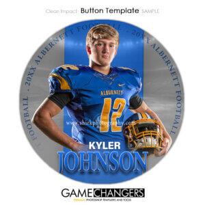 Clean Impact football button Photoshop Template Digital Background Sports Team Game Changers Shirk Photography