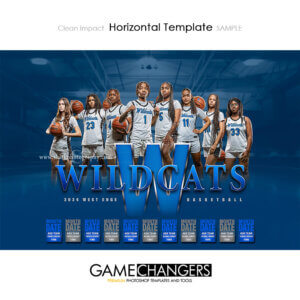 Clean Impact basketball horizontal Photoshop Template Digital Background Sports Team Game Changers Shirk Photography