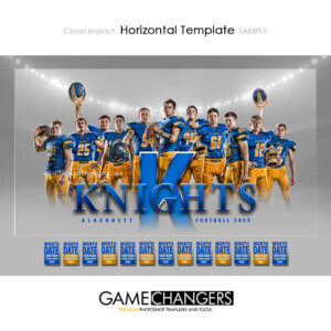Clean Impact football horizontal Photoshop Template Digital Background Sports Team Game Changers Shirk Photography