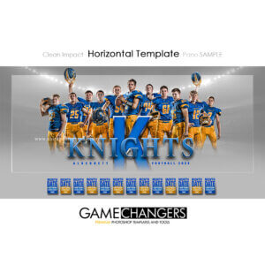 Clean Impact football horizontal Photoshop Template Digital Background Sports Team Game Changers Shirk Photography