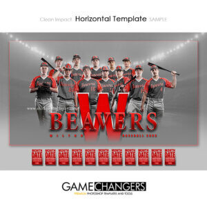 Clean Impact baseball horizontal Photoshop Template Digital Background Sports Team Game Changers Shirk Photography
