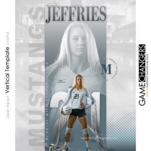 Clean Impact volleyball vertical Photoshop Template Digital Background Sports Team Game Changers Shirk Photography