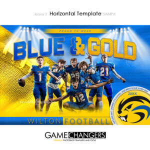 Jersey 2 Football Horizontal Photoshop Template Digital Background Sports Team Game Changers Shirk Photography