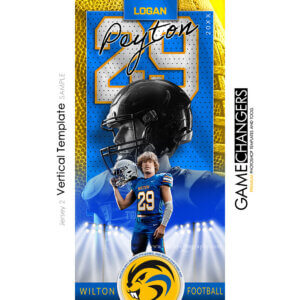 Jersey 2 Football Vertical Photoshop Template Digital Background Sports Team Game Changers Shirk Photography