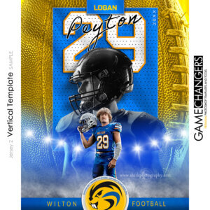 Jersey 2 Football Vertical Photoshop Template Digital Background Sports Team Game Changers Shirk Photography