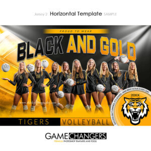 Jersey 2 Volleyball Horizontal Photoshop Template Digital Background Sports Team Game Changers Shirk Photography