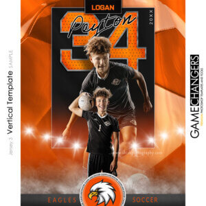 Jersey 3 Soccer Vertical Photoshop Template Digital Background Sports Team Game Changers Shirk Photography