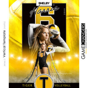 Jersey 2 Volleyball Vertical Photoshop Template Digital Background Sports Team Game Changers Shirk Photography
