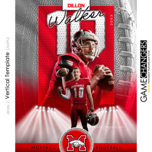 Jersey 2 Football Vertical Photoshop Template Digital Background Sports Team Game Changers Shirk Photography
