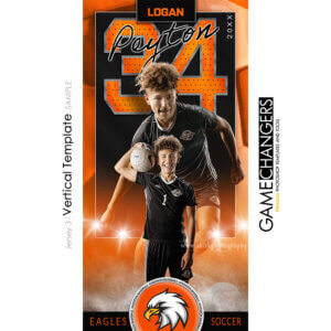 Jersey 3 Soccer Vertical Photoshop Template Digital Background Sports Team Game Changers Shirk Photography