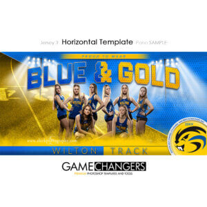 Jersey 3 Track Horizontal Photoshop Template Digital Background Sports Team Game Changers Shirk Photography