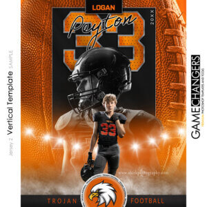 Jersey 2 Football Vertical Photoshop Template Digital Background Sports Team Game Changers Shirk Photography