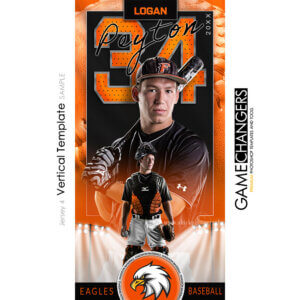 Jersey 4 baseball Vertical Photoshop Template Digital Background Sports Team Game Changers Shirk Photography