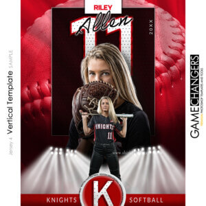 Jersey 4 softball Vertical Photoshop Template Digital Background Sports Team Game Changers Shirk Photography