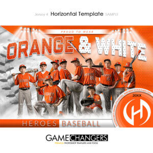 Jersey 4 baseball horizontal Photoshop Template Digital Background Sports Team Game Changers Shirk Photography