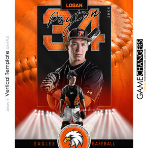 Jersey 4 baseball Vertical Photoshop Template Digital Background Sports Team Game Changers Shirk Photography