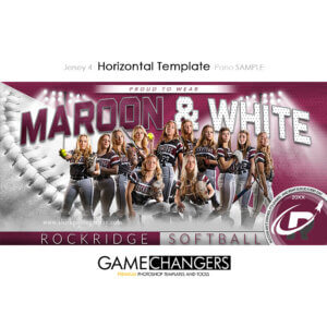 Jersey 4 softball horizontal Photoshop Template Digital Background Sports Team Game Changers Shirk Photography