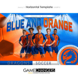Jersey 3 Soccer Horizontal Photoshop Template Digital Background Sports Team Game Changers Shirk Photography