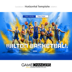 Sandstorm Basketball Powder Horizontal Photoshop Template Digital Background Sports Team Game Changers Shirk Photography