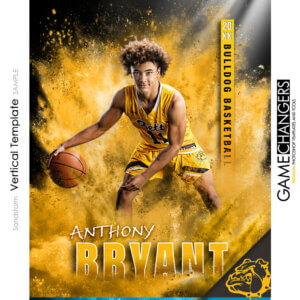 Sandstorm Basketball Powder Vertical Photoshop Template Digital Background Sports Team Game Changers Shirk Photography