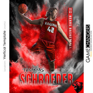 Sandstorm Basketball Powder Vertical Photoshop Template Digital Background Sports Team Game Changers Shirk Photography