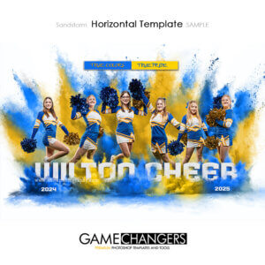 Sandstorm Cheer Dance Pom Powder Horizontal Photoshop Template Digital Background Sports Team Game Changers Shirk Photography