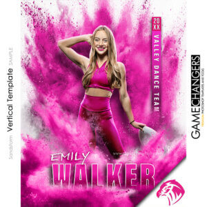 Sandstorm Dance Powder Vertical Photoshop Template Digital Background Sports Team Game Changers Shirk Photography
