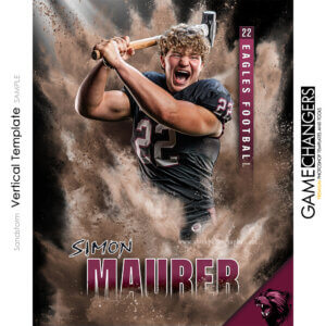 Sandstorm Football Powder Vertical Photoshop Template Digital Background Sports Team Game Changers Shirk Photography