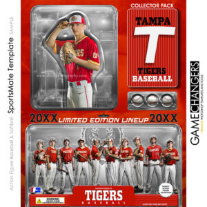 Action Figure SportsMate Baseball and Softball Photoshop Template Digital Background Sports Team Game Changers Shirk Photography