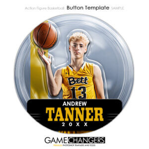 Action Figure Button Basketball Photoshop Template Digital Background Sports Team Game Changers Shirk Photography