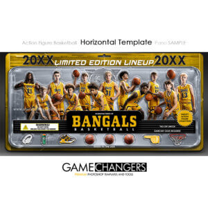 Action Figure Horizontal Basketball Photoshop Template Digital Background Sports Team Game Changers Shirk Photography