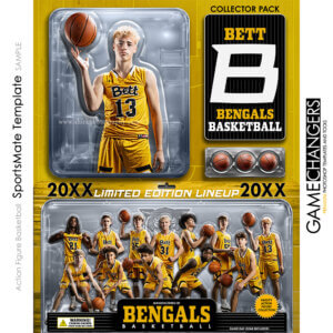 Action Figure SportsMate Basketball Photoshop Template Digital Background Sports Team Game Changers Shirk Photography