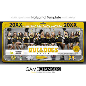 Action Figure Horizontal Cheer Photoshop Template Digital Background Sports Team Game Changers Shirk Photography