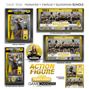 Action Figure Cheer Photoshop Template Digital Background Sports Team Game Changers Shirk Photography