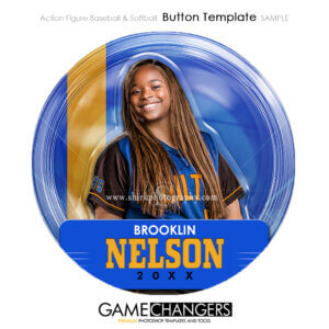 Action Figure Button Baseball and Softball Photoshop Template Digital Background Sports Team Game Changers Shirk Photography