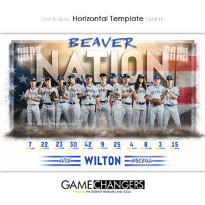 Dust and Glory Horizontal Photoshop Template Digital Background Sports Team Game Changers Shirk Photography